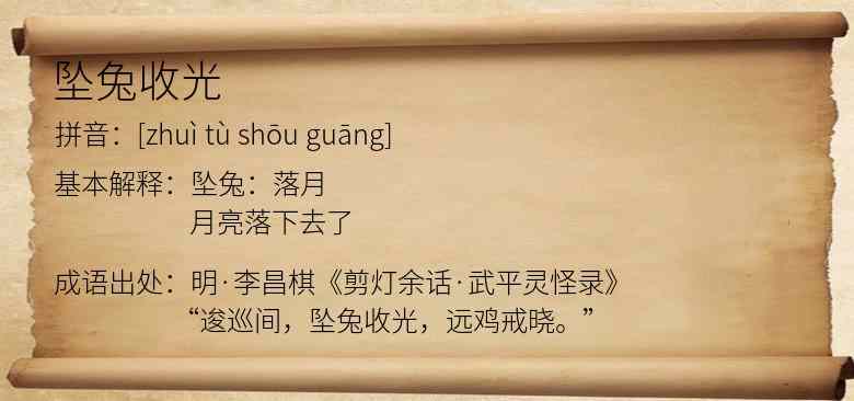 坠兔收光
