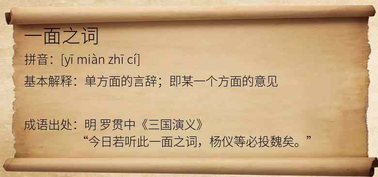 一面之词