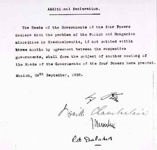 1938年9月29日：《慕尼黑协定》签订