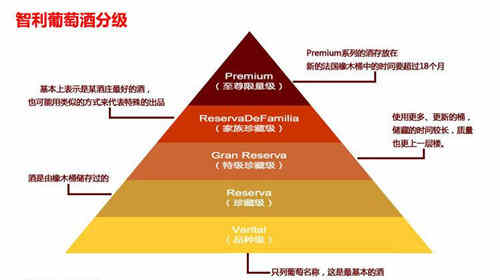 智利葡萄酒分几个等级