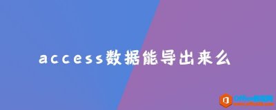 access数据能导出来么？