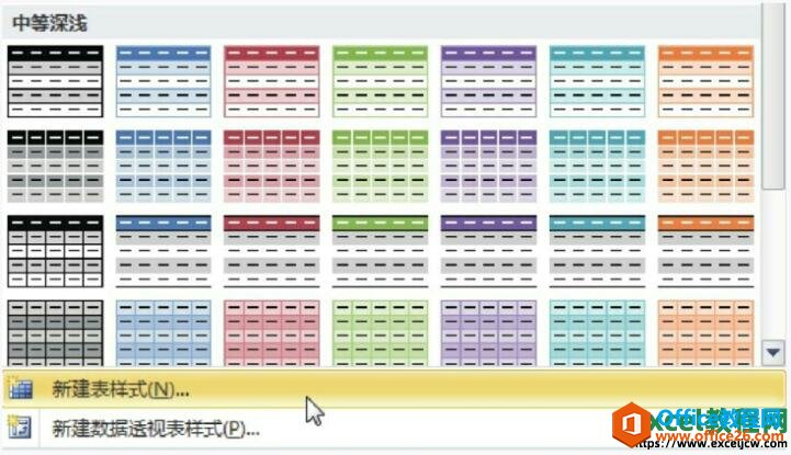 在excel2013中自定义表格样式