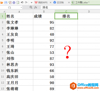 WPS如何使用RANK函数来排序