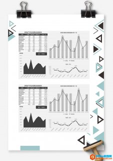 excel房地产月份销量总结报告 Excel图表 Excel模板 免费下载