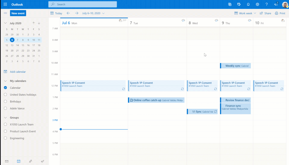 网页端Outlook现允许添加Google Calendar账号