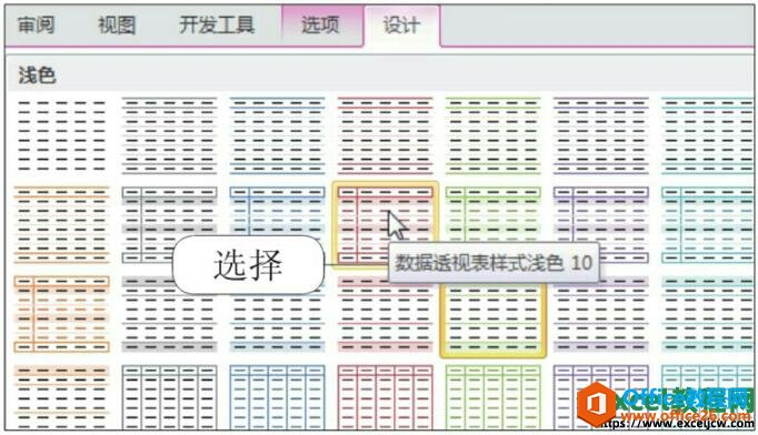 excel2010给数据透视表套用样式