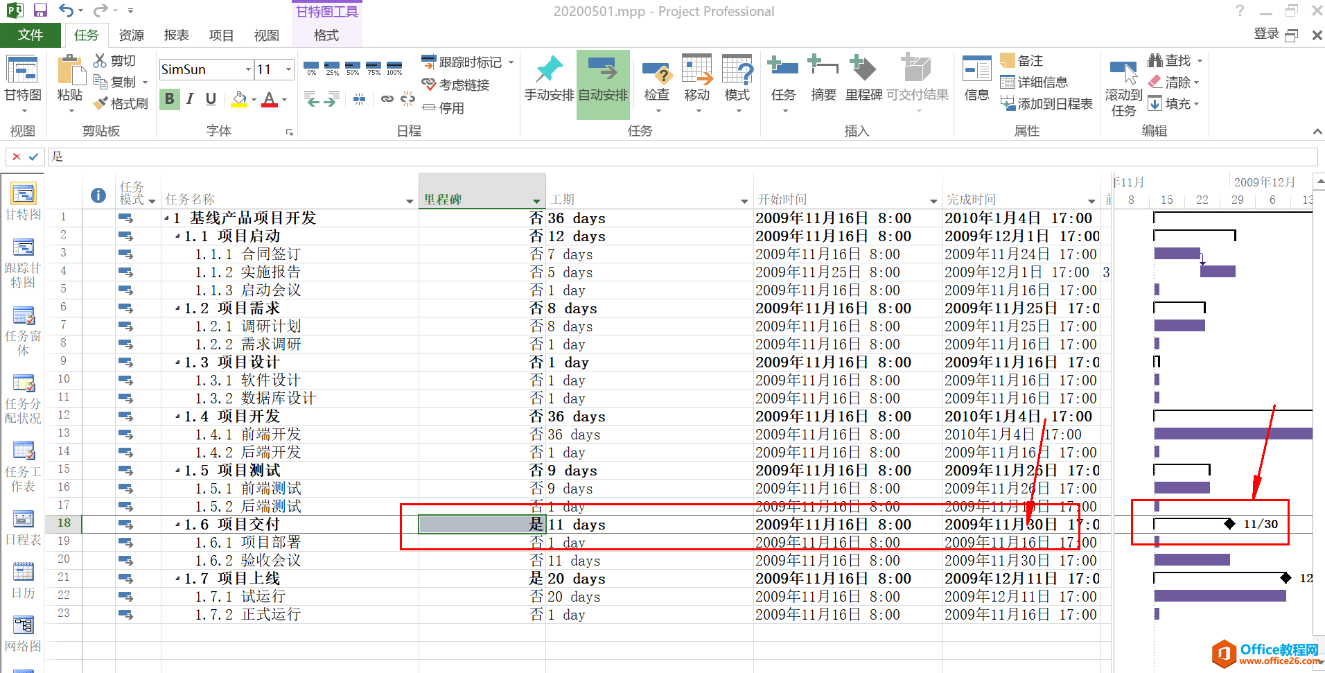 项目管理 | Project从入门到精通 | 里程碑设置方法（2种）