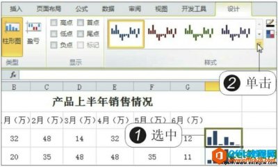 如何在excel2010中修改迷你图样式及其标记颜色