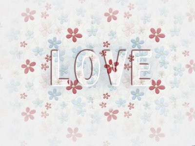 love字图片 温馨花瓣漂亮PPT背景图片