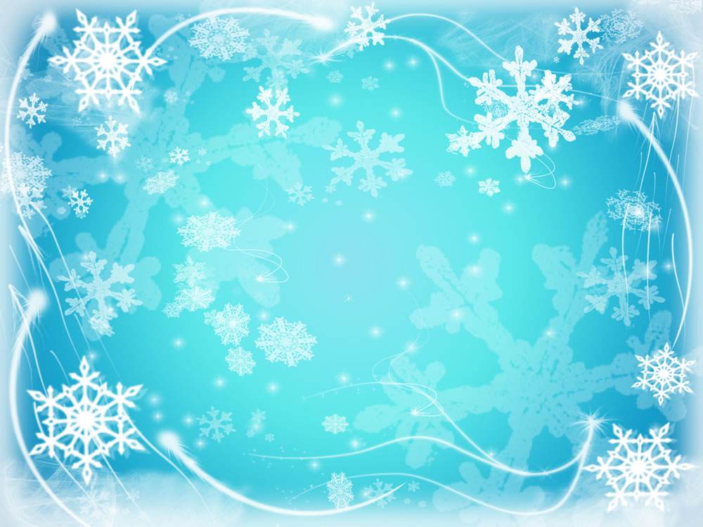 11张晶莹剔透的蓝色雪花PPT背景图片