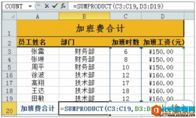 SUMPRODUCT常用函数的使用方法