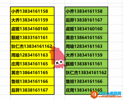 WPS excel一秒比对两份杂乱无序的表格