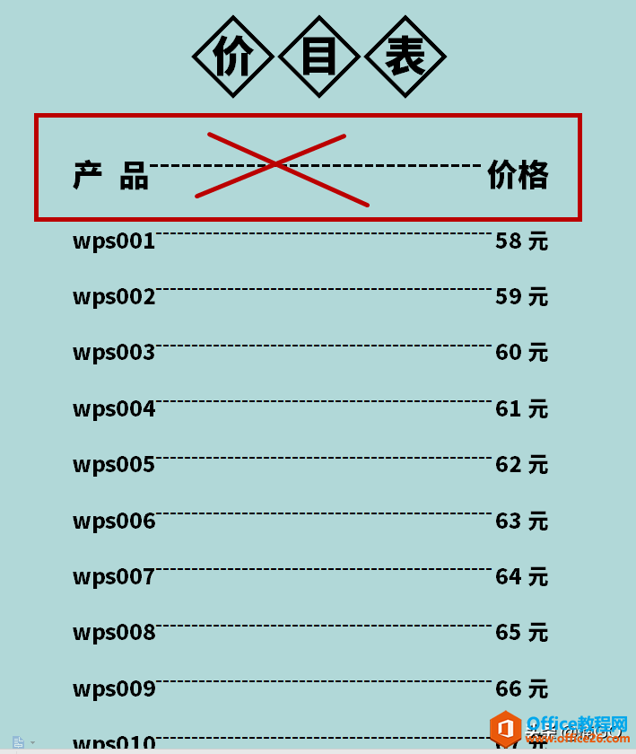 WPS小技巧——word快速制作“价目表”