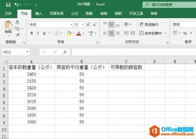 Excel数值取整 INT函数图解