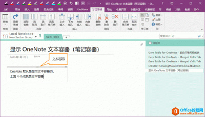 OneNote 如何关闭不显示文本容器？