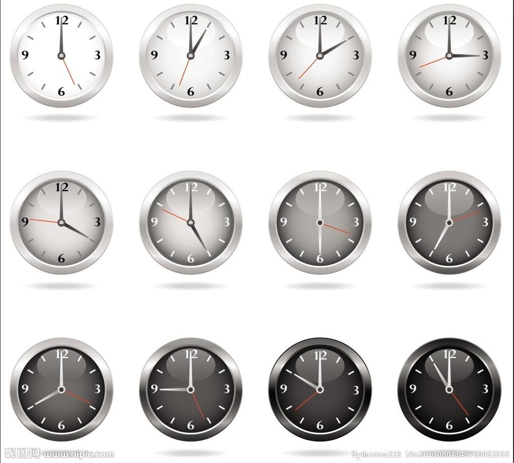 各种各样样式的时钟PPT背景图片