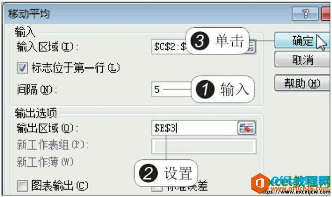 excel2010移动平均