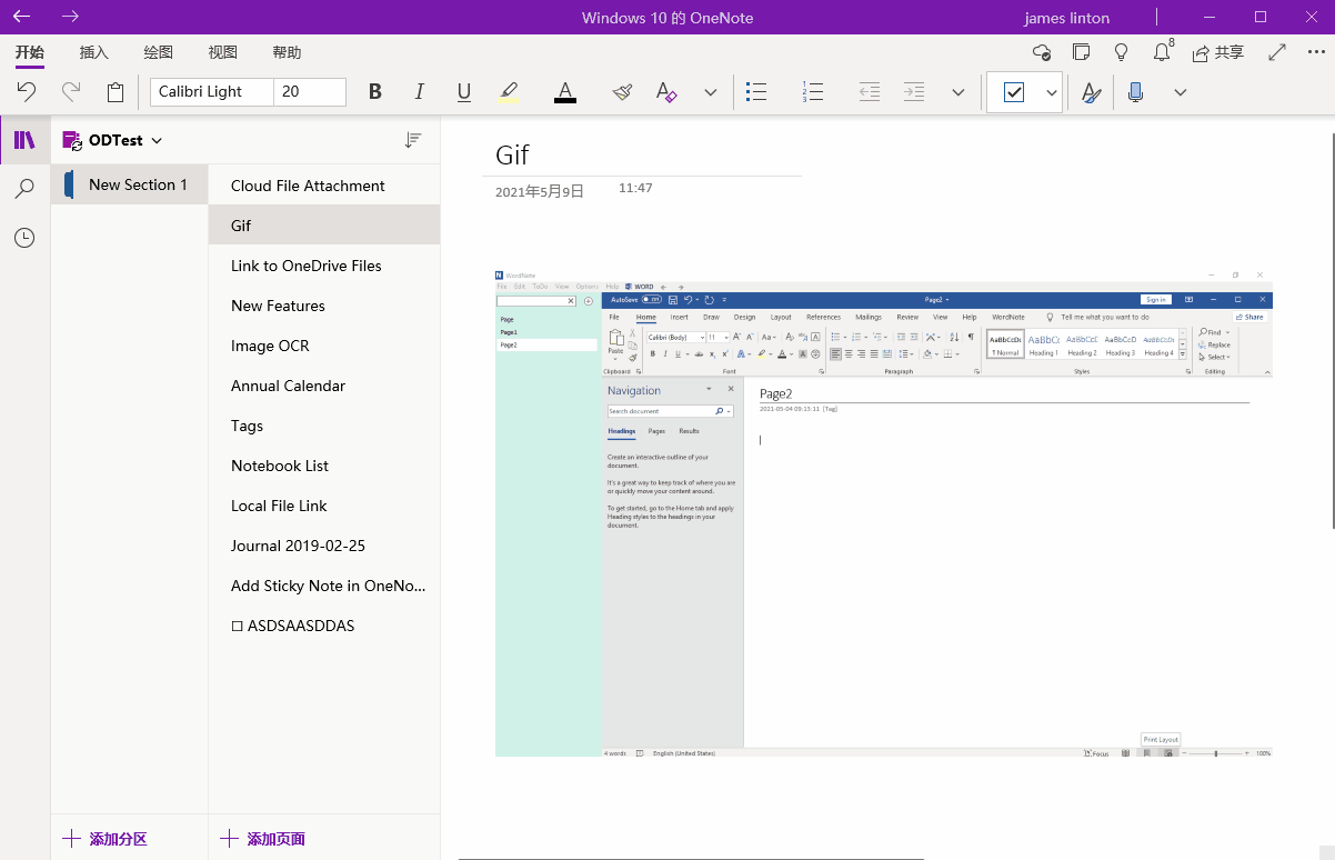OneNote 中如何快速查看 GIF 图片