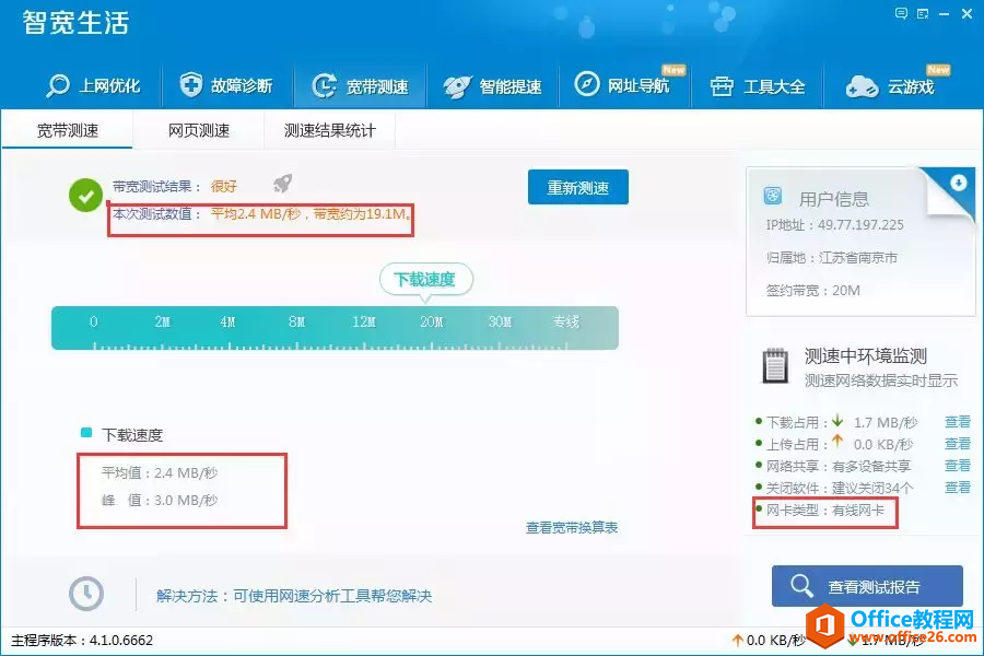 电信20M有线网络和无线网络测速一样吗？