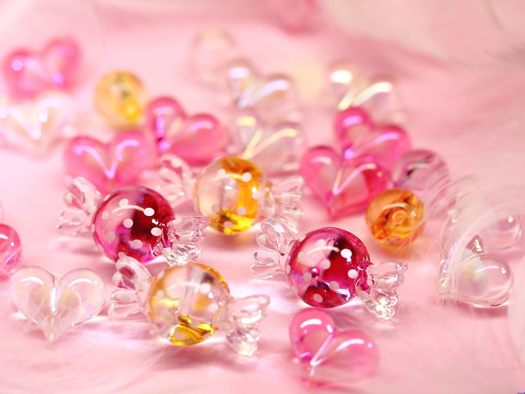 水晶糖果粉色PPT背景图片