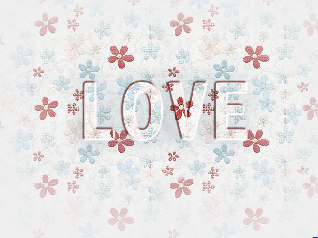 love字图片 温馨花瓣漂亮PPT背景图片