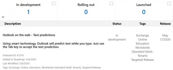 微软Outlook Web推出文本预测功能